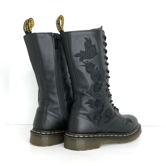 Dr Martens 1914 Vonda Mono Leather 14 Eye Lace Up Boots Women’s 7 Shoes - Picture 6 of 10